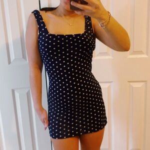 SHEIN Navy Polka Dot Mini Dress